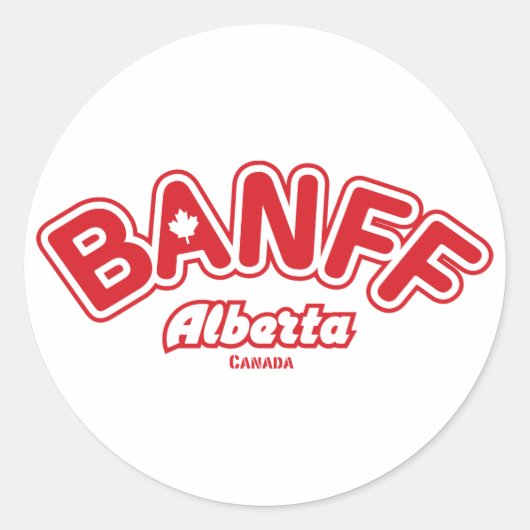 Banff-Blatt Runder Aufkleber (Vorderseite)