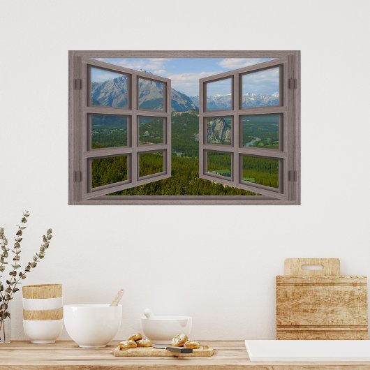 Banff Canada 6 Pane Open Window Poster (Küche)