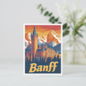Banff Canada Art Vintage Travel Illustration Postkarte (Stehend Vorderseite)