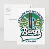 Banff Canada auf Ski-Logo Postkarte (Vorne/Hinten)