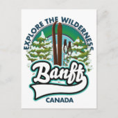 Banff Canada auf Ski-Logo Postkarte (Vorderseite)