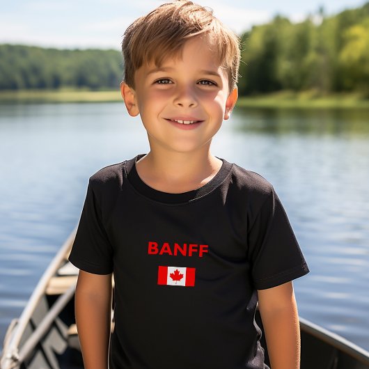 Banff Canada Canadian Flag Dark Color T-Shirt