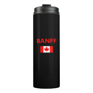 Banff Canada Canadian Flag Dark Color Thermosbecher