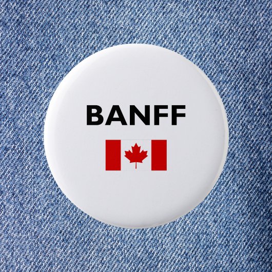 Banff Canada Canadian Flag Light Color Button