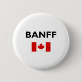Banff Canada Canadian Flag Light Color Button (Vorderseite)