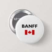 Banff Canada Canadian Flag Light Color Button (Vorne & Hinten)