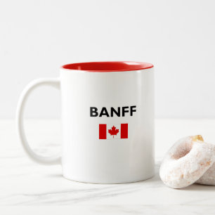 Banff Canada Canadian Flag Light Color Zweifarbige Tasse