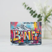 Banff Canada Ski Resort Graffiti Postcard Postkarte (Stehend Vorderseite)