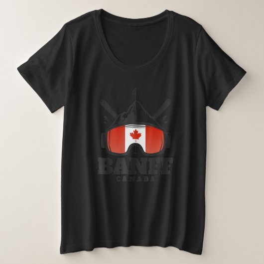 Banff Canada Ski Retro Skiing Große Größe T-Shirt (Design vorne)