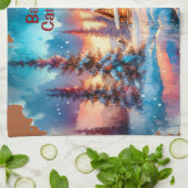 Banff Canada Watercolor Sketch | Geschirrtuch (Gefaltet)