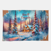 Banff Canada Watercolor Sketch | Geschirrtuch (Horizontal)