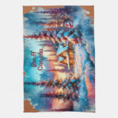 Banff Canada Watercolor Sketch | Geschirrtuch (Vertikal)