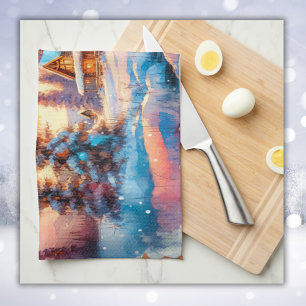 Banff Canada Watercolor Sketch   Geschirrtuch