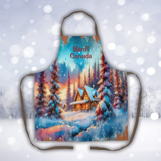 Banff Canada Watercolor Sketch | Schürze