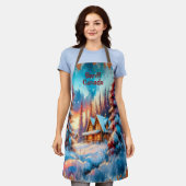 Banff Canada Watercolor Sketch | Schürze (Getragen)