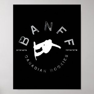 Banff Canadian Rockies Norquay Vintag Snowboardin Poster