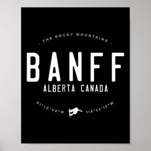 Banff Canadian Rockies Norquay Vintage Snowboarden Poster
