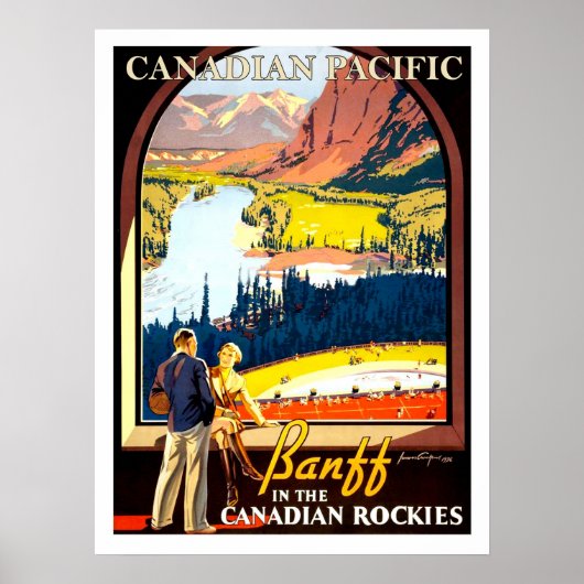 Banff in den kanadischen Felsen, Vintage Reise Poster (Vorne)