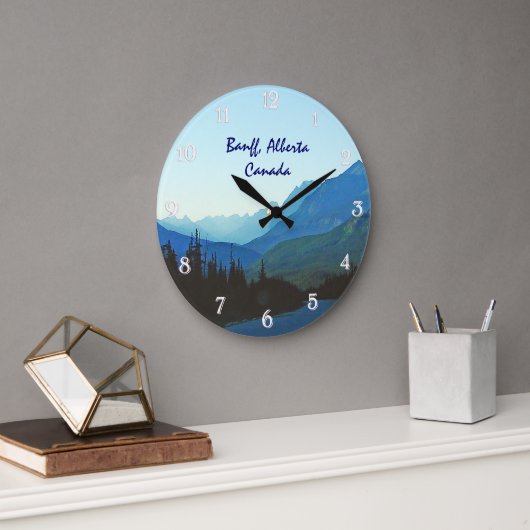Banff Jasper Blue Große Wanduhr (Büro)