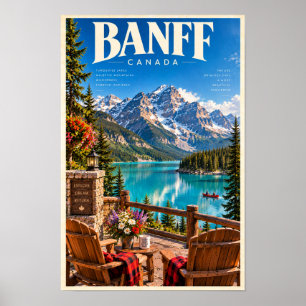Banff Kanada Türkis See Berg Reiseplakat Poster