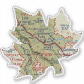 Banff National Park 50's Map Aufkleber (Vorderseite)