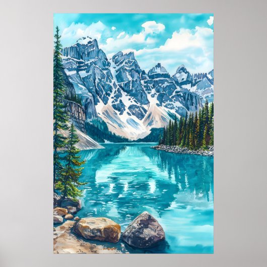 Banff National Park Aquarell 2 Poster (Vorne)