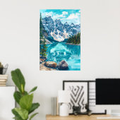 Banff National Park Aquarell 2 Poster (Heimbüro)