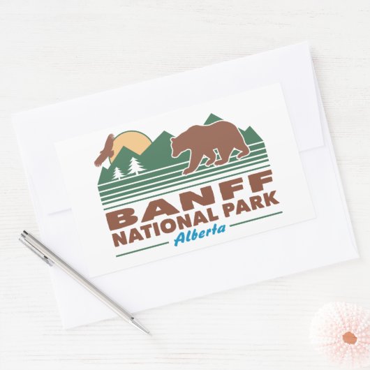 Banff National Park Bear Rechteckiger Aufkleber (Umschlag)