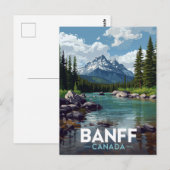 Banff National Park Bergflussblick Postkarte (Vorne/Hinten)