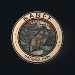 Banff National Park Canada Travel Emblem Vintag Button<br><div class="desc">Banff National Park Vektorgrafik Design. Der Park ist Kanadas erster Nationalpark und gehört zum kanadischen Rocky Mountain Parks UNESCO Weltkulturerbe.</div>