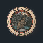 Banff National Park Canada Travel Emblem Vintag Button<br><div class="desc">Banff National Park Vektorgrafik Design. Der Park ist Kanadas erster Nationalpark und gehört zum kanadischen Rocky Mountain Parks UNESCO Weltkulturerbe.</div>