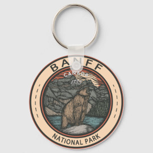 Banff National Park Canada Travel Emblem Vintag Schlüsselanhänger