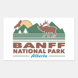 Banff National Park Elk Rechteckiger Aufkleber