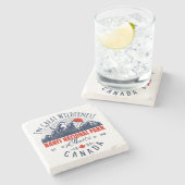 Banff National Park Kanada Reisen Vintag Steinuntersetzer (Seitenansicht)