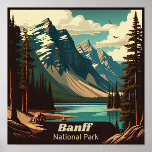 Banff National Park Platz Vintag Poster