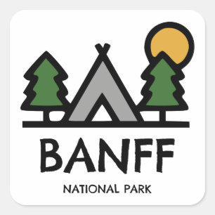 Banff National Park Quadratischer Aufkleber