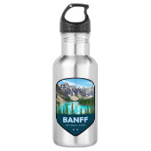 Banff National Park Shield Edelstahlflasche (Vorderseite)