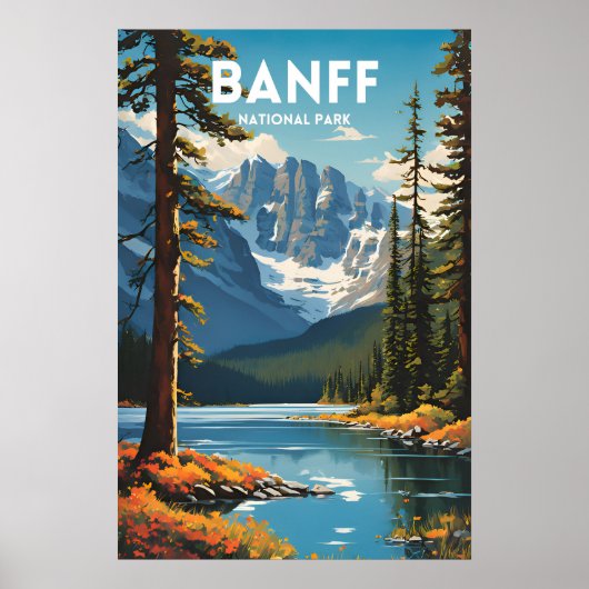 Banff National Park Traditionelles Reiseplakat Poster (Vorne)