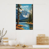 Banff National Park Traditionelles Reiseplakat Poster (Küche)