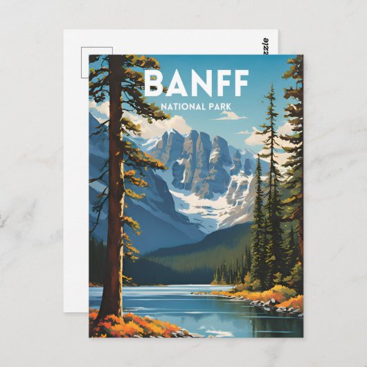 Banff National Park Traditionelles Reiseplakat Postkarte (Vorne/Hinten)
