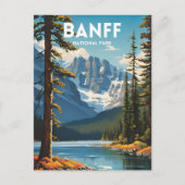 Banff National Park Traditionelles Reiseplakat Postkarte (Vorderseite)