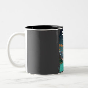 Banff National Park Vintage Minimal Retro Reise P Zweifarbige Tasse
