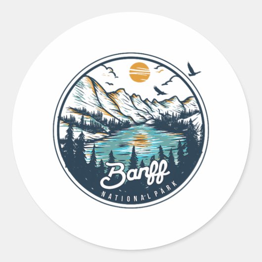 Banff National Park Wandersouvenir Verschenkbar  Runder Aufkleber (Vorderseite)