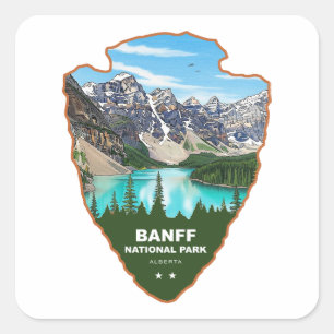 Banff-Nationalpark Alberta Arrowhead Quadratischer Aufkleber