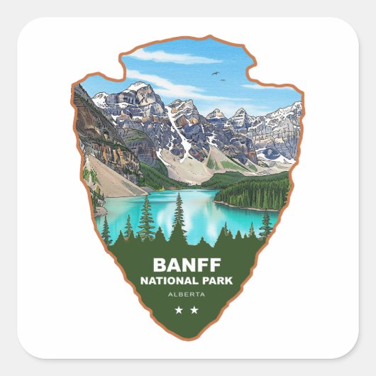 Banff-Nationalpark Alberta Arrowhead Quadratischer Aufkleber (Vorderseite)