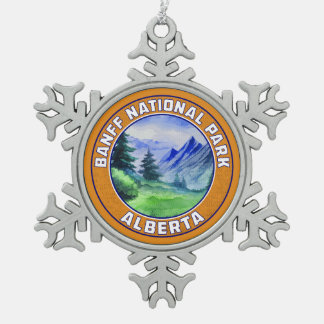 Banff Nationalpark Alberta Kanada Schneeflocken Zinn-Ornament
