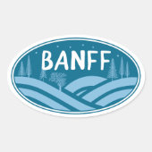 Banff Nationalpark im Freien Ovaler Aufkleber (Vorderseite)