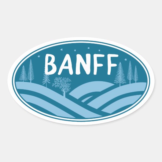 Banff Nationalpark im Freien Ovaler Aufkleber (Vorderseite)