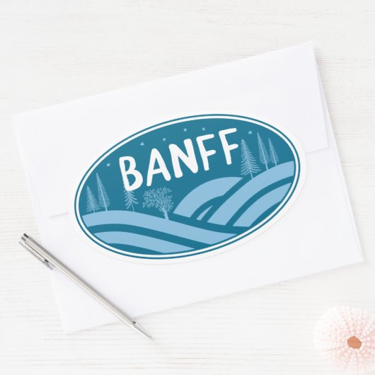 Banff Nationalpark im Freien Ovaler Aufkleber (Umschlag)