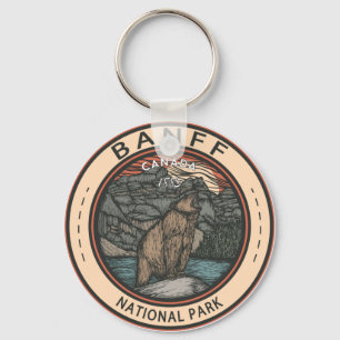 Banff Nationalpark Kanada Reise-Emblem Vintage Schlüsselanhänger